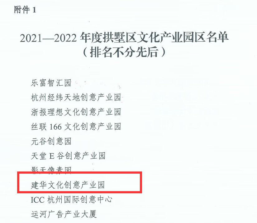 88858cc永利官网文创园获评拱墅区文化工业园区